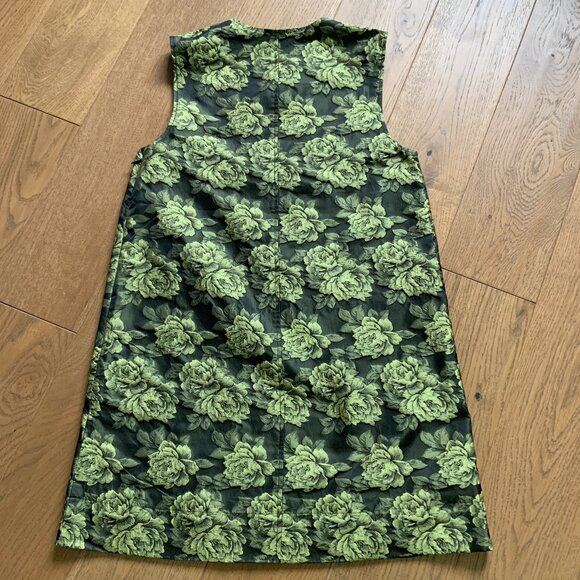 Women's Ganni Lemon Zest Jacquard Suiting Floral Sleeveless Mini Dress Size 36 - Picture 7 of 11